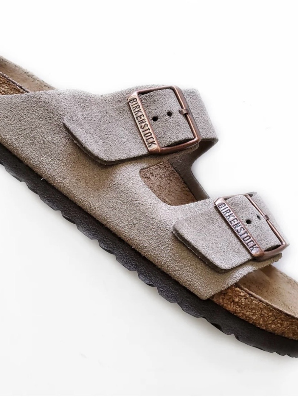 Birkenstock Arizona Suede Sandal Taupe w Buckle Sz 40 (W 9-9.5) (M 7.5)Unisex